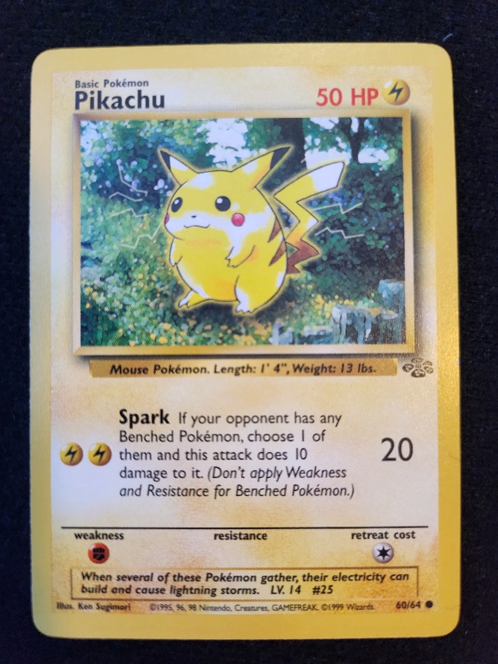 Pikachu (40/64) - Original Pokémon Trading Card Game - Jungle (1999)